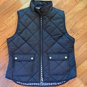 J. Crew Factory Black Quilted Vest with Pockets - like new, excellent condition!